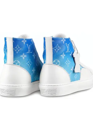 LOUIS VUITTON Tattoo Ankle Sneakers 'White With Blue Monogram'