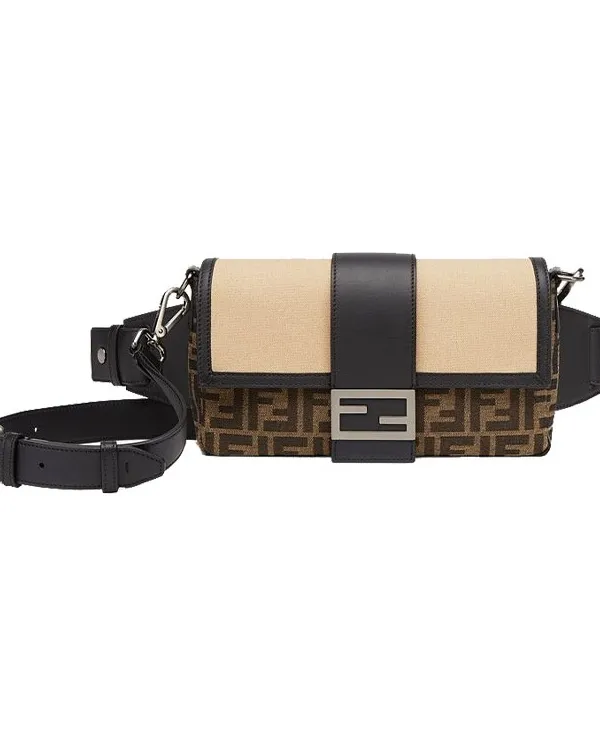 Product FENDI Baguette Cow Leather Baguette Bag Fanny Pack Sling Bag Shoulder Bag Crossbody Bag Men's Brown Beige Image