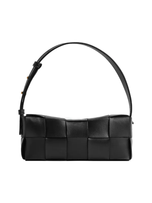 Product Bottega Veneta Brick Cassette Shoulder Bag Small Intreccio Black Image