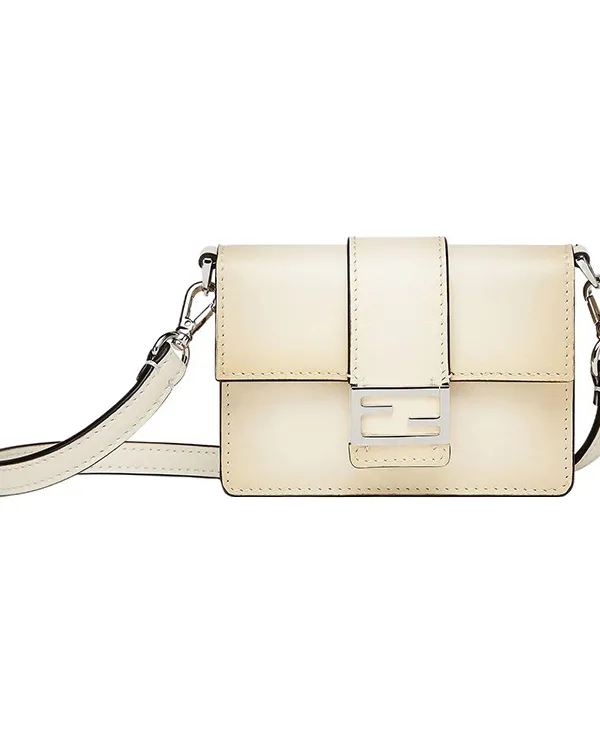 Product FENDI Baguette Cow Leather Necklace Pouch, Baguette Bag, Handheld Crossbody Bag, Shoulder Bag Men's White Image